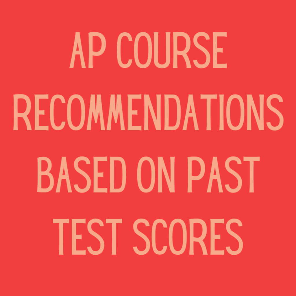 AP COURSE RECOMMENDATIONS BASED ON PAST TEST SCORES