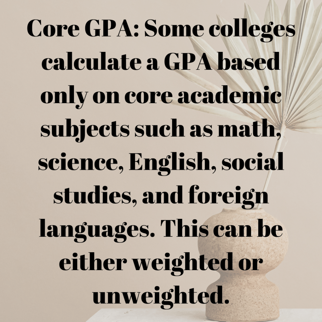Graph illustrating Weighted GPA vs Unweighted GPA scale